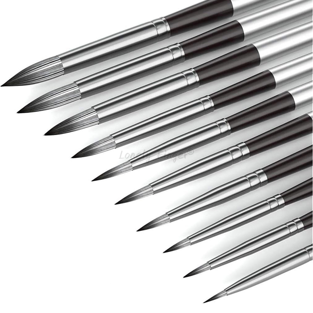 Gouache Paint Set - 10-teiliges rundes Aquarell-Pinsel-Set, weiches Haar, bequemer