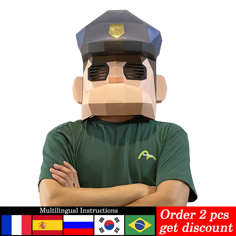 Art Craft Cardboard - Cartoon Polizei Maske Papier Modell, Kleine